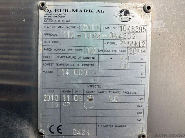 Vakuumbil Volvo FM 410 6x2*4 EUR-MARK TANK 14000L / VACUUM Inge...