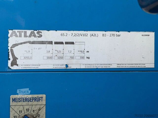 Plateau de chargement Mercedes-Benz Atego 1223 4x2 Pritsche mit Heckladekran ATLAS