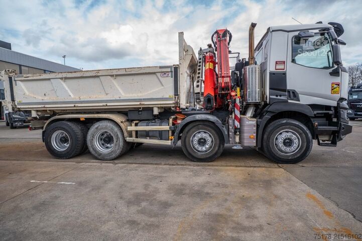 Kipper met kraan RENAULT C460 + CIF+ FASSI F195 /3xhydr.