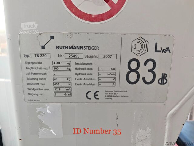 Piattaforma di sollevamento Mercedes-Benz Sprinter 311 CDI Ruthmann TB 220