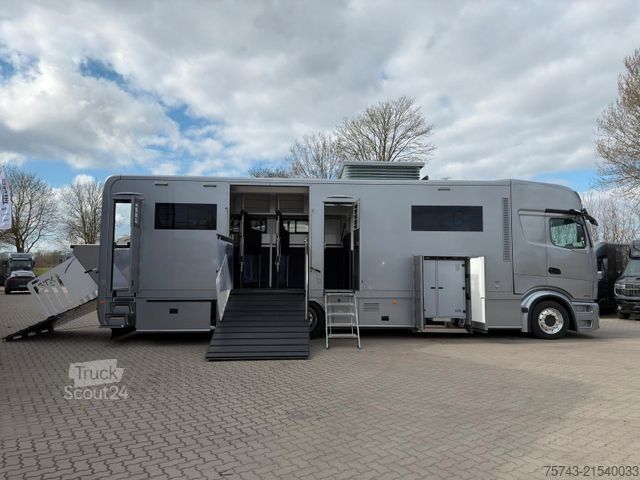 Liellopu pārvadāšanas kravas automašīna MERCEDES-BENZ Actros 2651 STX Pop-Out, Pop-Up. u. Wohntrailer