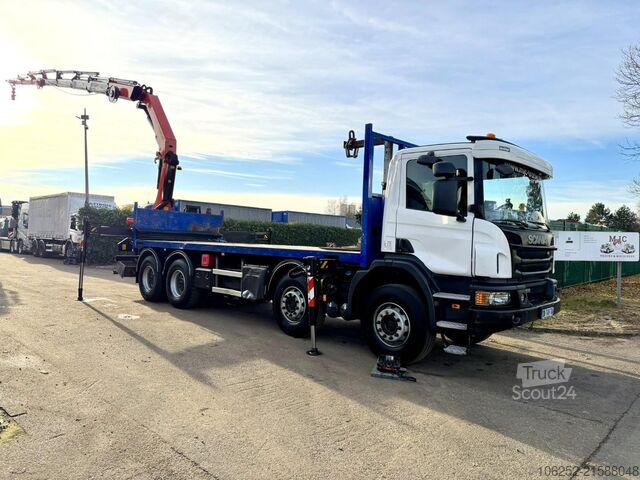 Автомобил с кран Scania P410 8x4 + CRANE PALFINGER PK33002 F (7x) - RET...