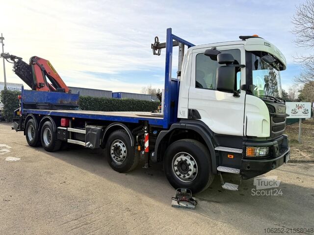 Автомобил с кран Scania P410 8x4 + CRANE PALFINGER PK33002 F (7x) - RET...