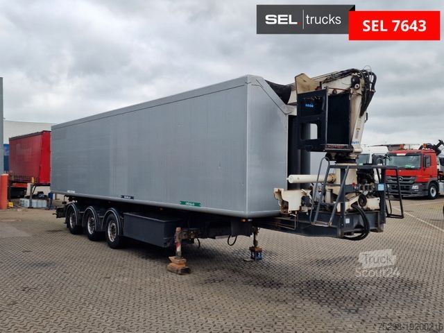 Kipper Auflieger  H&W HWDKSK38 / Glasrecycling / Kran / Lenkachse