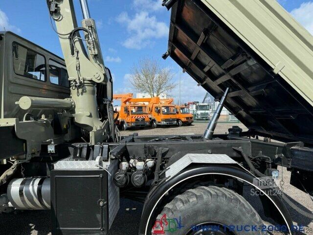 Trójstronna wywrotka Unimog U5000 4x4 Atlas Kran 165.2E 16,5m Höhe + Winde