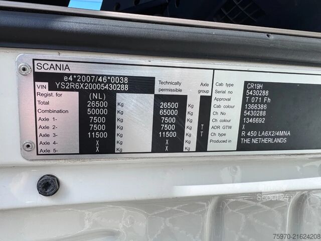 Standard-SZM Scania R450 6X2 2016 RETARDER LIFT-STUURAS