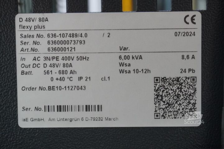 بطارية رافعة شوكية INDUSTRIE AUTOMATION Flexy Plus D 48V/80A