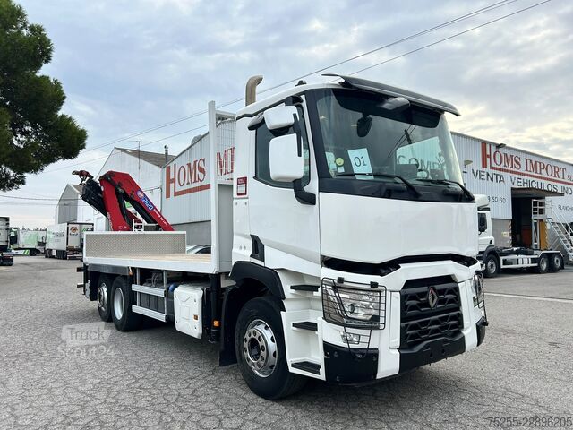 شاحنة سحب RENAULT 26.440 C 6X2 EURO 6 + GRUA HMF
