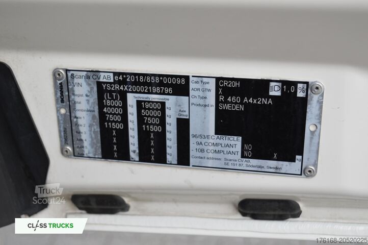 Standardowy ciągnik siodłowy SCANIA R460 CR20H Adaptice Cruise Control