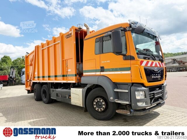 Atkritumu vedējs MAN TGS 26.400 6x2-4 LL, Lenk-/Liftachse, Zöller
