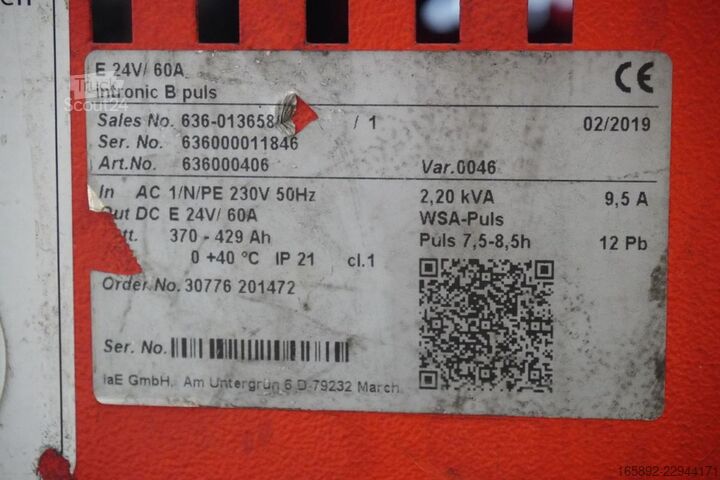 Akumulator do wózka widłowego INDUSTRIE AUTOMATION intronic B puls E 24V/60A