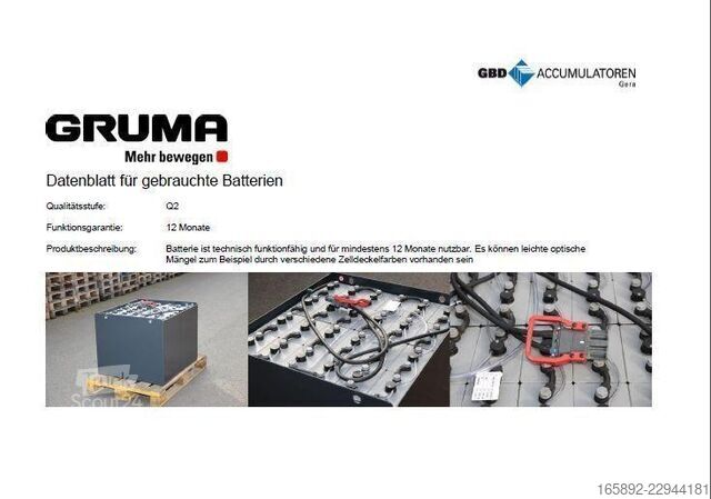 акумулятор для навантажувача GRUMA 80 Volt 5 PzS 775 Ah