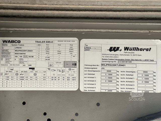 Dėžinė puspriekabė  WÜLLHORST * WIE NEUWERTIG * 2T LBW * LIFT * SAF
