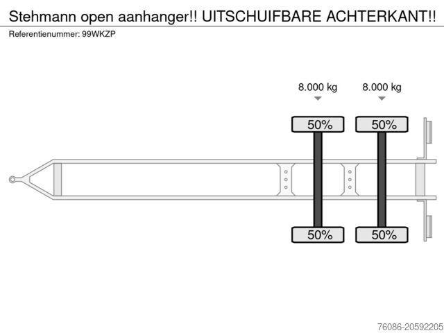 Platforma de încărcare Stehmann open aanhanger!! UITSCHUIFBARE ACHTERKANT!!