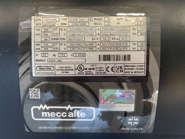 Aggregaat  MeccAlte ECO38 - 300 kVA Alternator - DPX-25115
