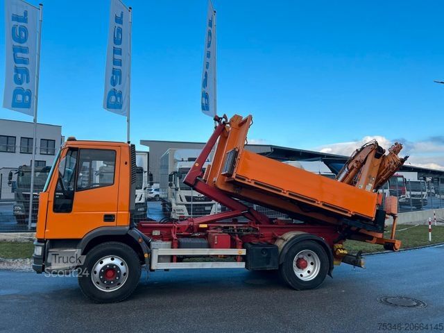 Kroklastbil IVECO ML 120E18 Abrollkipper/Kran-Mulde/Funk/Seilwinde