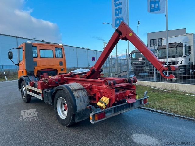 Kroklastbil IVECO ML 120E18 Abrollkipper/Kran-Mulde/Funk/Seilwinde