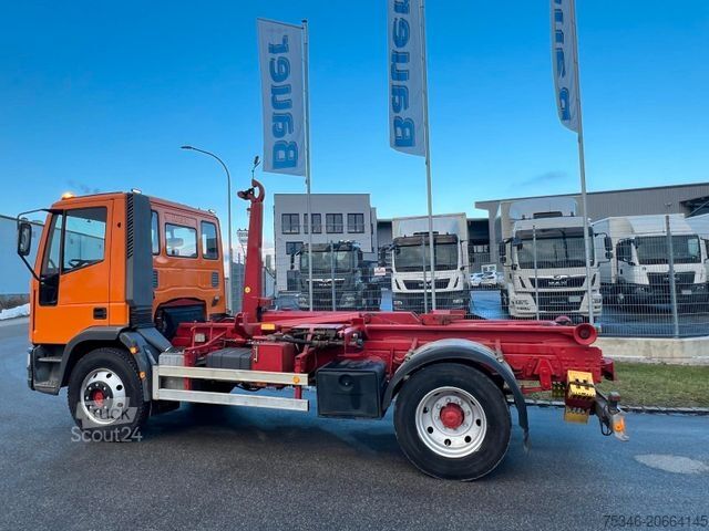Kroklastbil IVECO ML 120E18 Abrollkipper/Kran-Mulde/Funk/Seilwinde