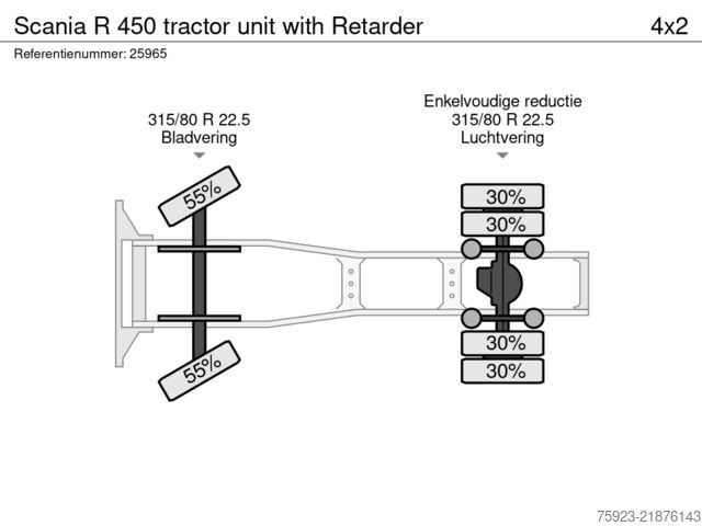 Standaard-SZM Scania R 450 tractor unit with Retarder