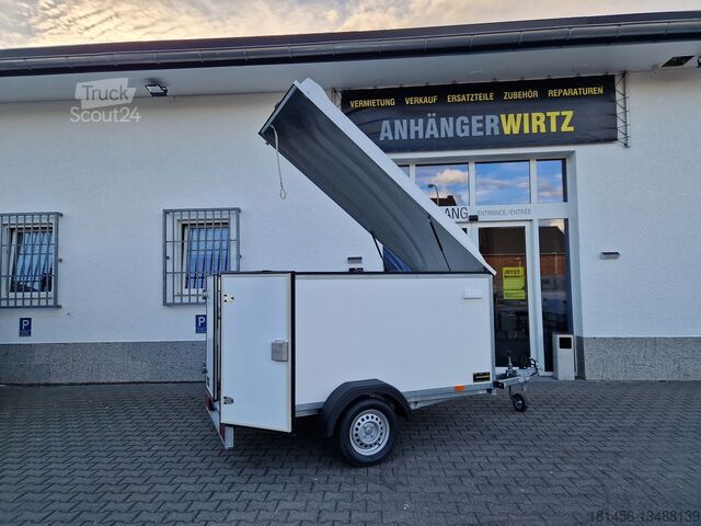 Valiza trailershop Kofferanhänger mit Deckel 245x130x140cm 750kg 100kmH 205cm hoch