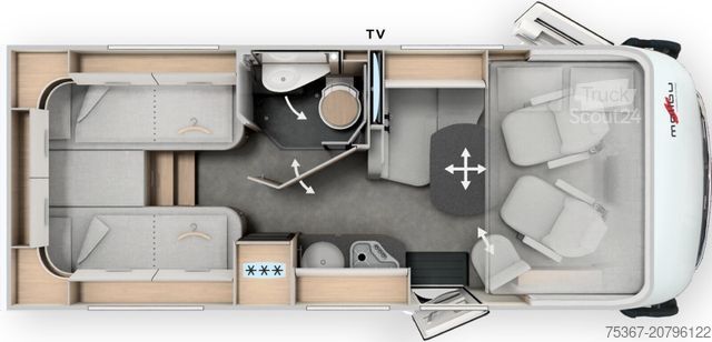 Ολοκληρωμένο αυτοκινούμενο τροχόσπιτο MALIBU I 441 KB LE lightweight Fiat