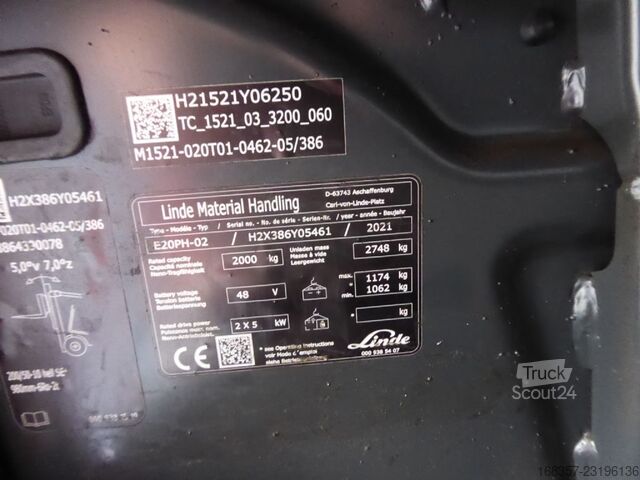 Ön yükleyici forklift Linde E20PH-02