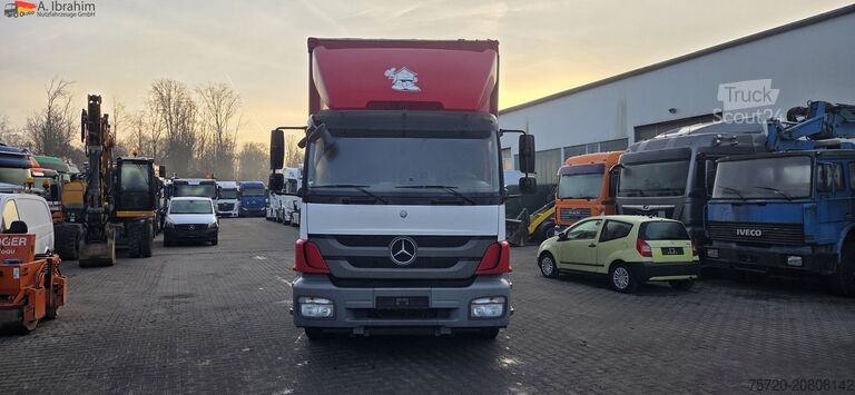 Camion cu platformă și prelată Mercedes-Benz 1829L Staplerhalterung, , Schiebeplane Türen, Scheckheft, Zustand gut