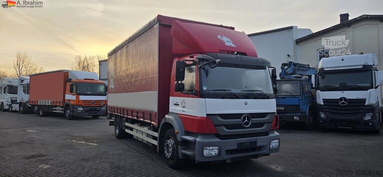Camion cu platformă și prelată Mercedes-Benz 1829L Staplerhalterung, , Schiebeplane Türen, Scheckheft, Zustand gut