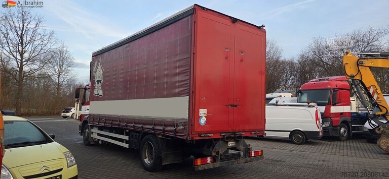 Camion cu platformă și prelată Mercedes-Benz 1829L Staplerhalterung, , Schiebeplane Türen, Scheckheft, Zustand gut