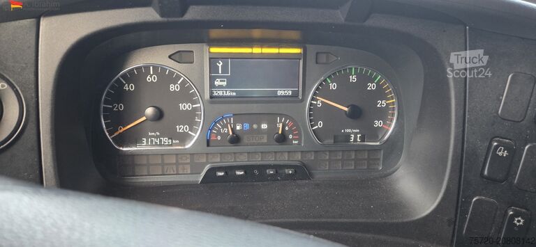 Camion cu platformă și prelată Mercedes-Benz 1829L Staplerhalterung, , Schiebeplane Türen, Scheckheft, Zustand gut