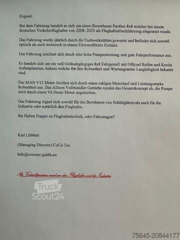 Brandweerwagen Rosenbauer Panther Flughafen- Feuer - Löschfahrzeug