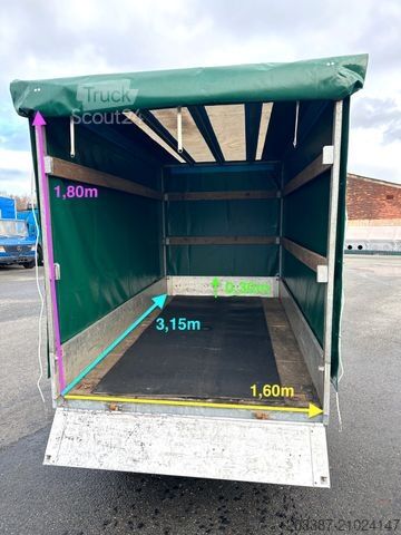 Remorque ouverte avec bâche HUMBAUR HT20.26.16/ Tandemhänger 2.000kg/ Planenaufbau
