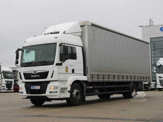 شاحنة بمسطحة ومشمع MAN TGM 18.290, EURO 6, NAVIGATION