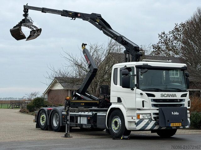 Containertransport (haakarmsysteem) Scania P320 Z-KRAAN/RADIO REMOTE!!HAAK!!TOP 2017!!EURO...