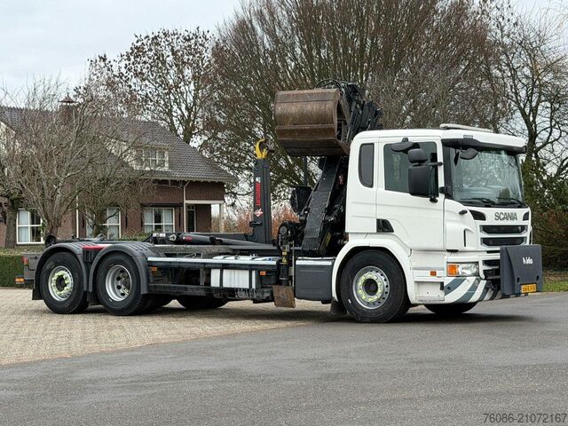 Containertransport (haakarmsysteem) Scania P320 Z-KRAAN/RADIO REMOTE!!HAAK!!TOP 2017!!EURO...