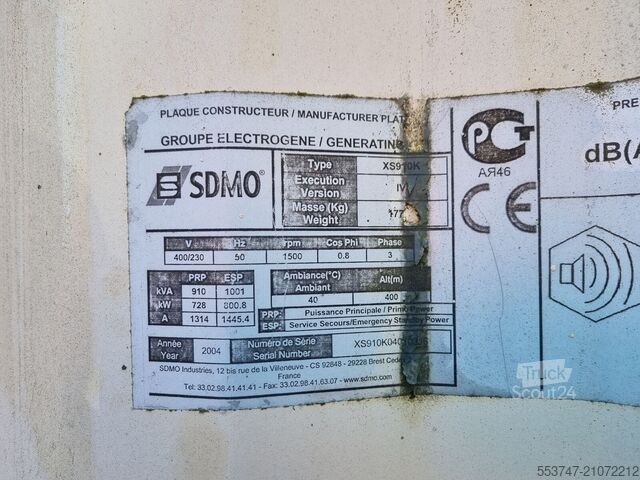 Gesloten bak  SDMO XS 910 K