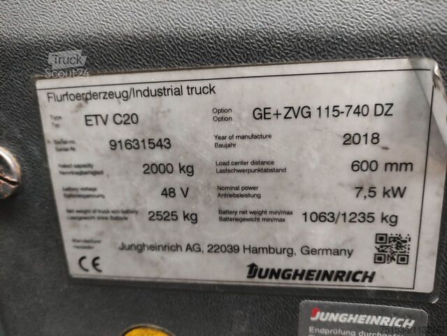 Reach trucklar Jungheinrich ETV C 20