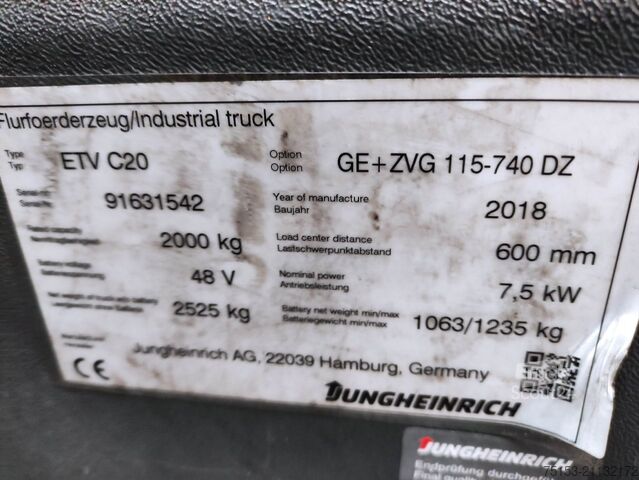 Reach trucklar Jungheinrich ETV C 20