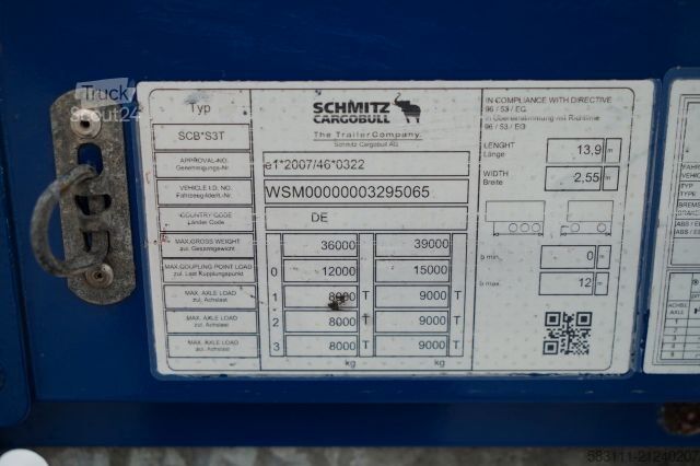 Open semitrailer with tarp SCHMITZ CARGOBULL FIRANKA / STANDARD /