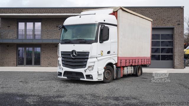 Flatbed truck with tarp MERCEDES-BENZ Actros 1836 Pritsche + Plane Retarder