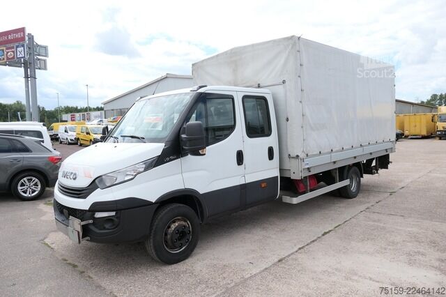 Transportador con plataforma y toldo iveco Daily 70C18H D70C DoKa LBW Klima Tempomat Standheizung COC