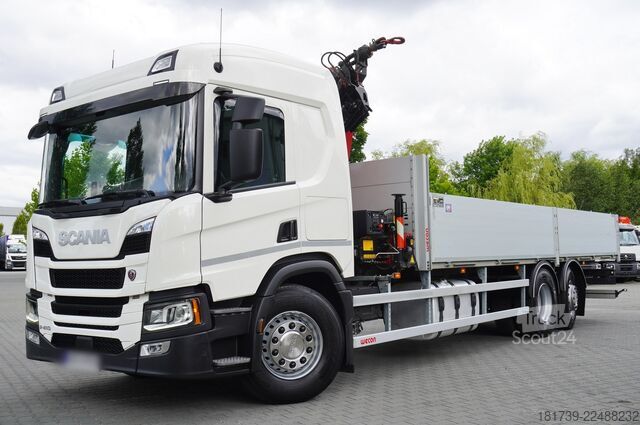 Platforma sa dizalicom SCANIA P410 B 6x2 / 2024 / 90 tho. km! / HMF