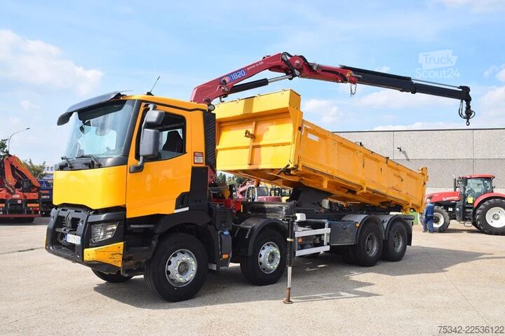 Camion de gunoi Renault C430 Tipper + Crane HMF