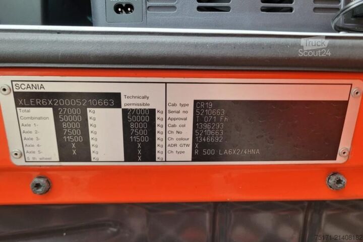 Standard-SZM Scania R500 6x2 Dutch Registration, Diesel, 6x2x4 Drive,