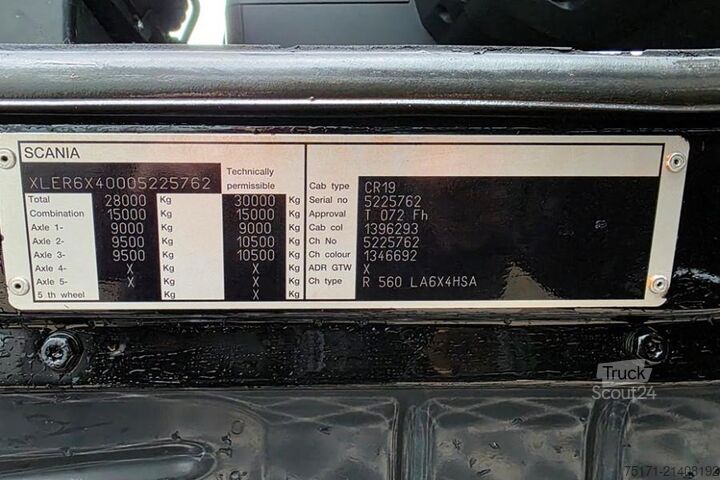 Standard-SZM Scania R560 6x4 Dutch Registration, Diesel, 6x4 Drive, Sc