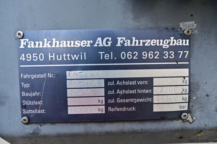 Pašizgāzēja puspiekabe  Fankhauser  FA1004 Kippkasten 2 gelenkte Achsen
