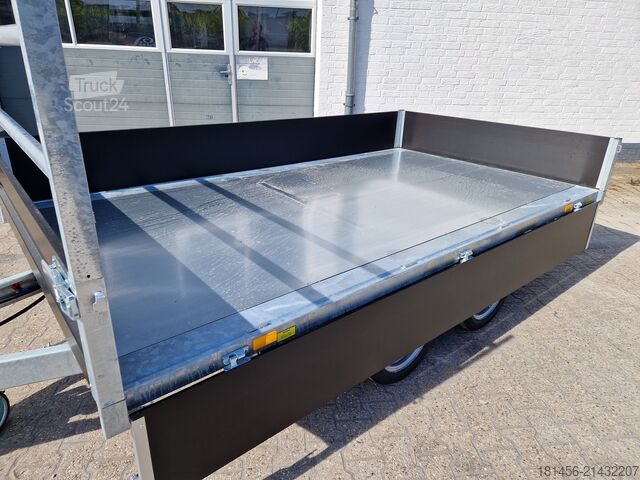 Remorque benne trilibérale Debon PW 3 3500kg Elektro Kipper Laubgitter