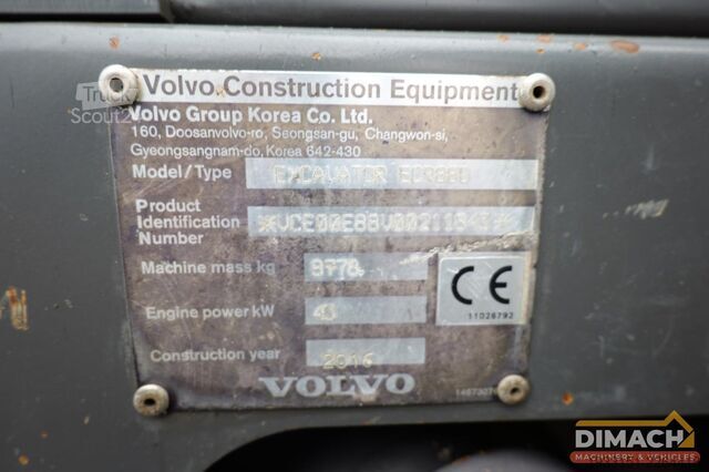 Kotrógép Volvo ECR88 Monogiek - airco - draaisorteer hamer lei...