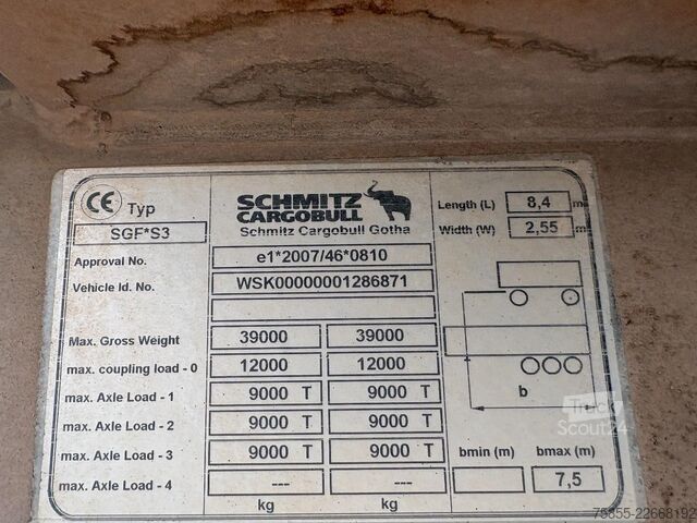 Pašizgāzējs Schmitz Cargobull Gotha SGF S3 20FT Kipper-Tipper-Kiep / 1x Lift-Axle /...