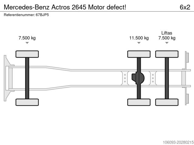 Kuffert Mercedes-Benz Actros 2645 Motor defect!